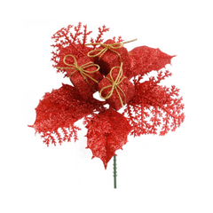 Glitter Holly Pick with Gift Boxes - 2025 Christmas Collection - Larksilk
