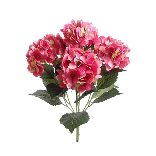 Hydrangea Bush w/ 7 Silk Blooms - 20"