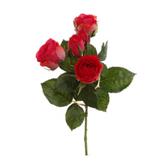 15" Rose Spray - 4 Flowers & 1 Bud