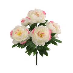 Peony Bush w/ 5 Silk Blooms - 20" - Larksilk