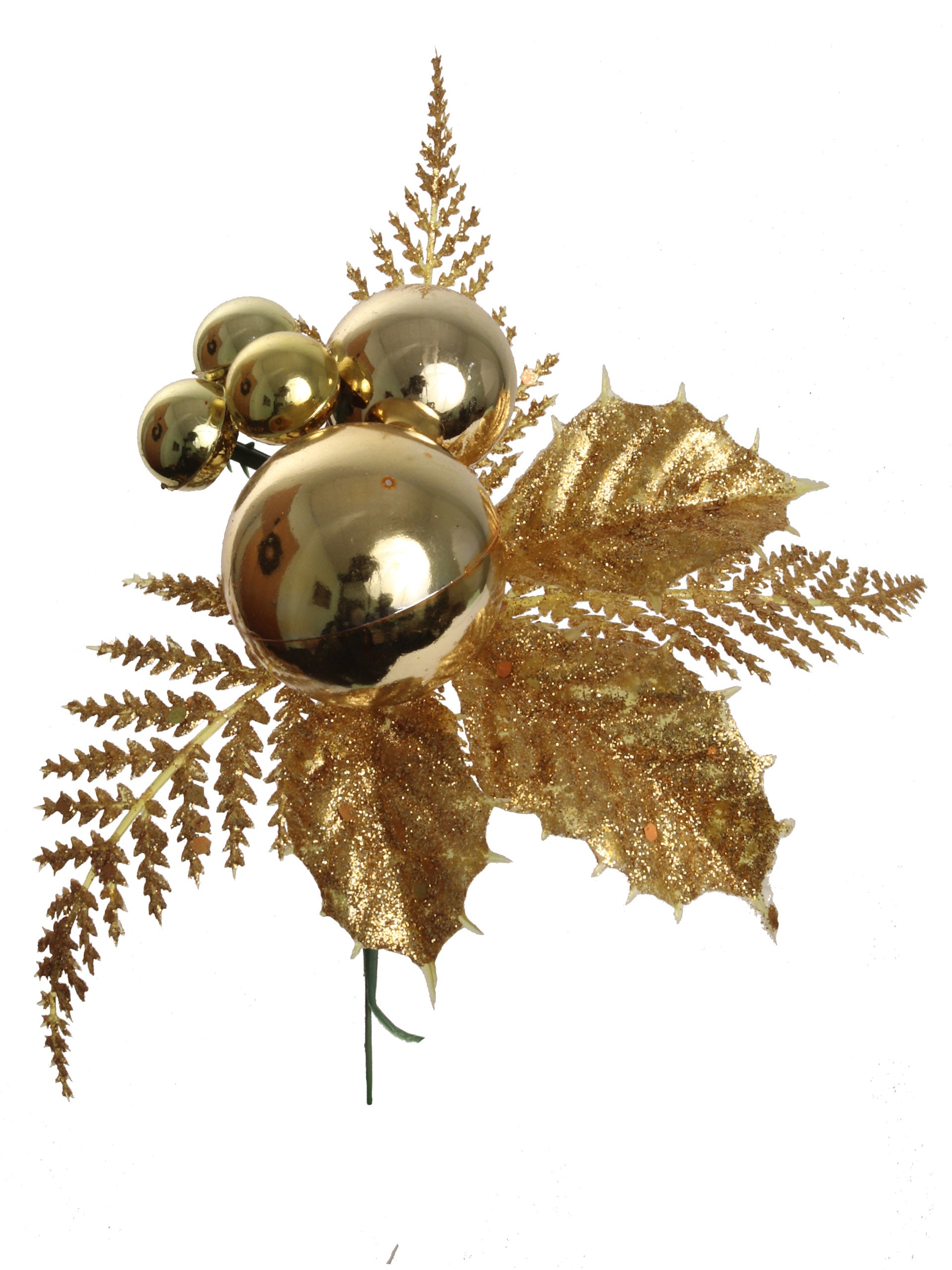 Glitter Holly Pick with Balls 2024 Christmas Collection - Larksilk