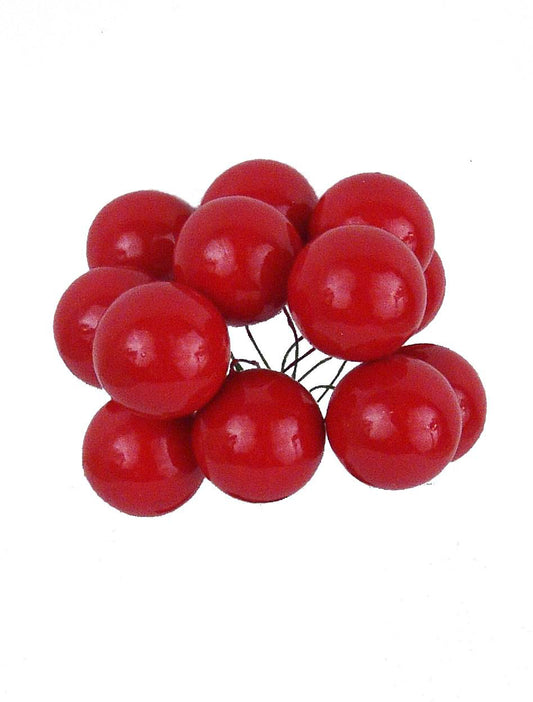 Larksilk 25mm Styrofoam Cherry, Artificial Decorative Cherry Accent for Christmas Tree, Wreaths, Garlands, Floral Arrangements & Holiday Home Decor