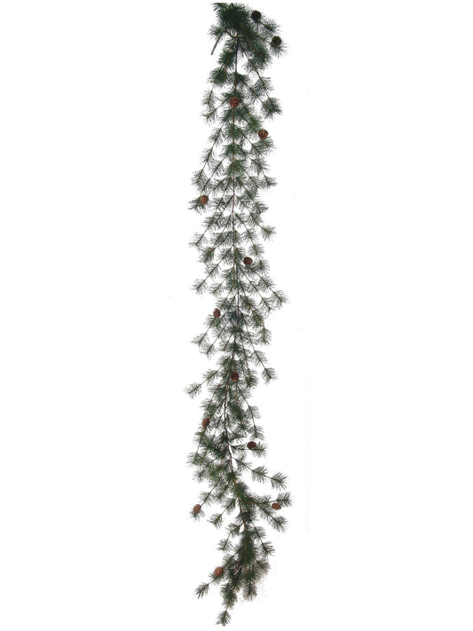 6' MING PINE GARLAND W MINI CONES 2024 Christmas Collection - Larksilk