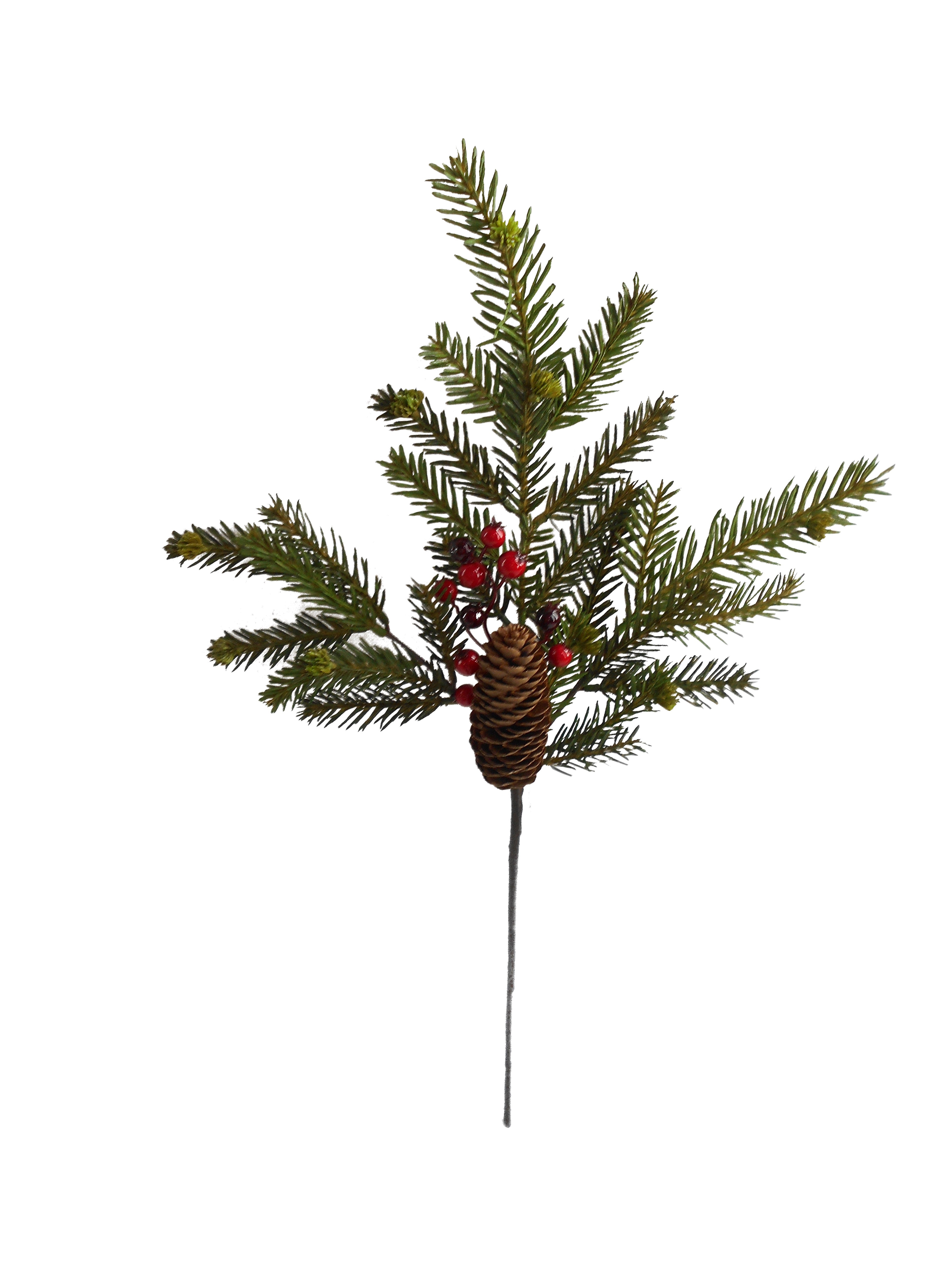Artificial 20" Cypress Spray with Berries & Cones - Larksilk