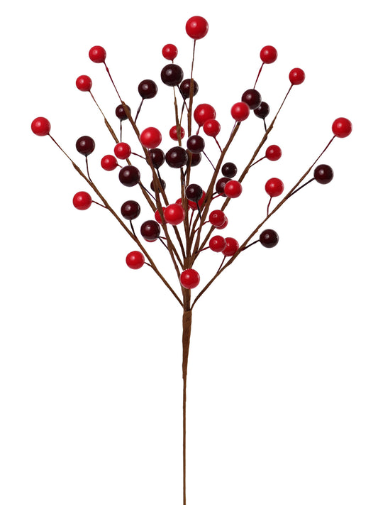Larksilk 13.8" Mixed Berry Spray, Artificial Decorative Berry Branch for Christmas Tree, Wreaths, Garlands, Floral Arrangements & Holiday Home Decor