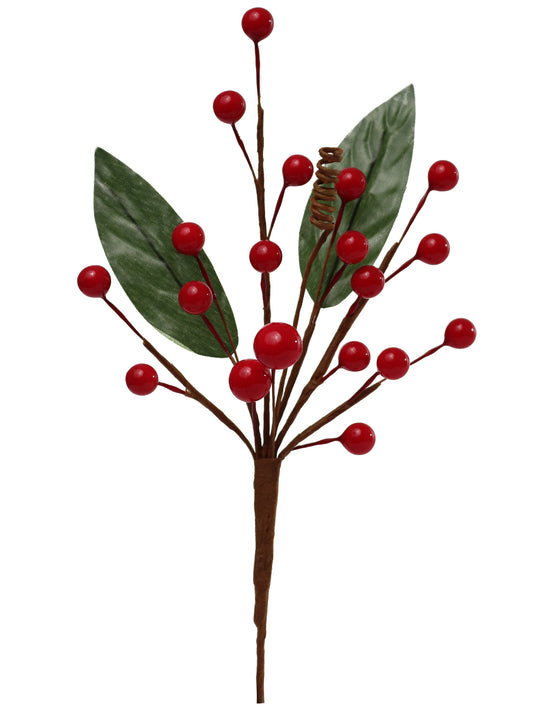 Larksilk 7" Berry Pick, Artificial Decorative Berry Stem for Christmas Tree, Wreaths, Garlands, Floral Arrangements & Holiday Home Decor
