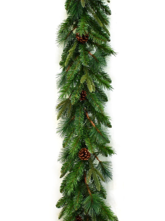 Angel Pine Garland with Pine Cones with 266 Green Tips - 9'x14"
