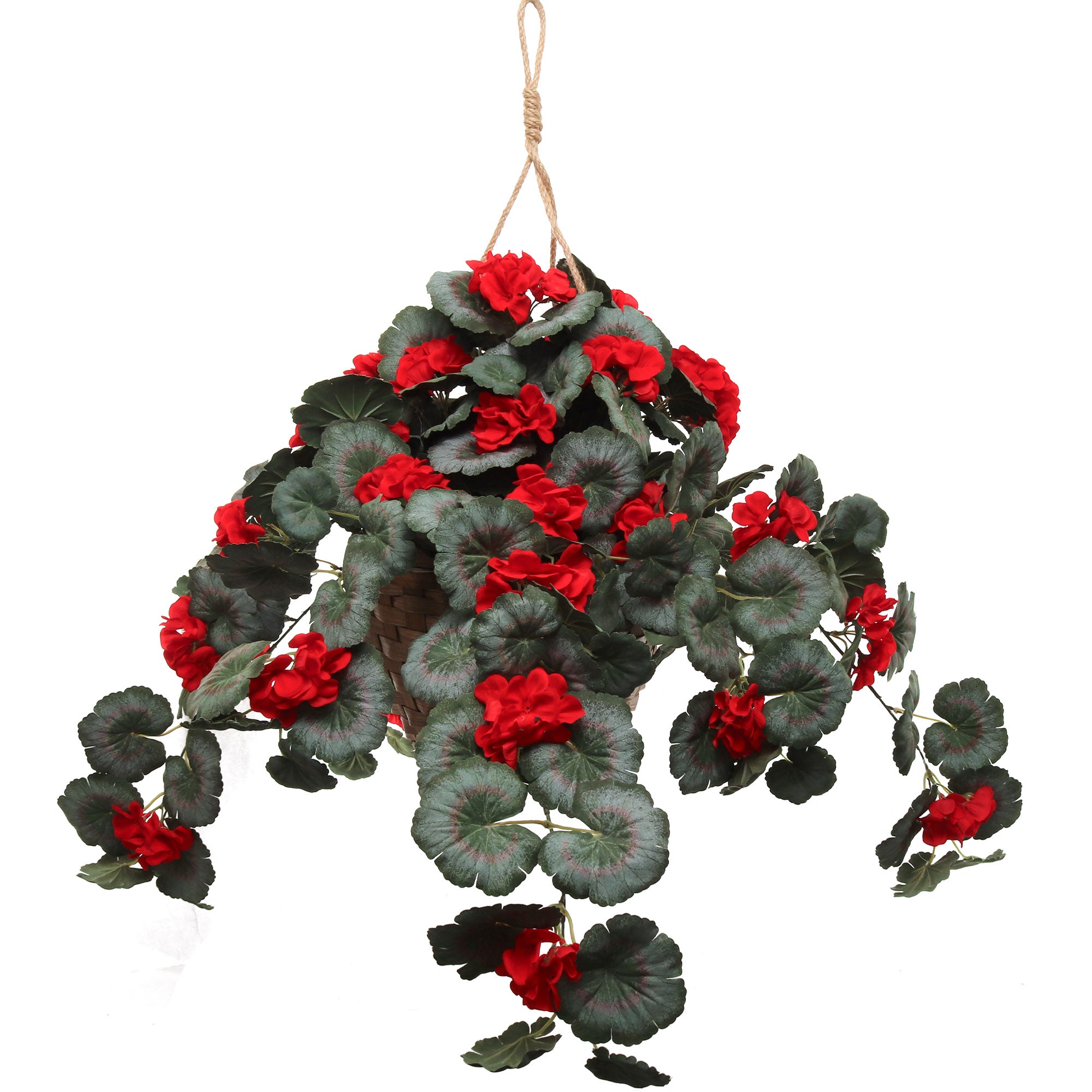 geranium hanging basket silk plant 25" Geranium Hanging Basket