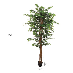 6ft Ficus Tree in Pot w/ 1008 Silk Leaves