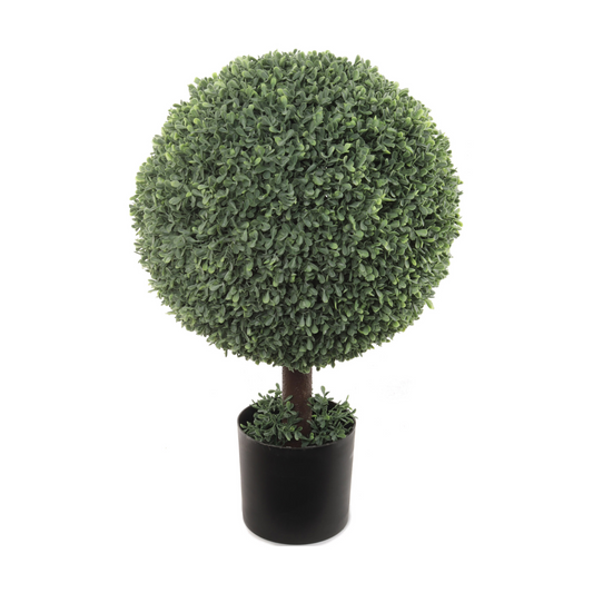 25" Boxwood Ball Topiary Tree in Black Pot