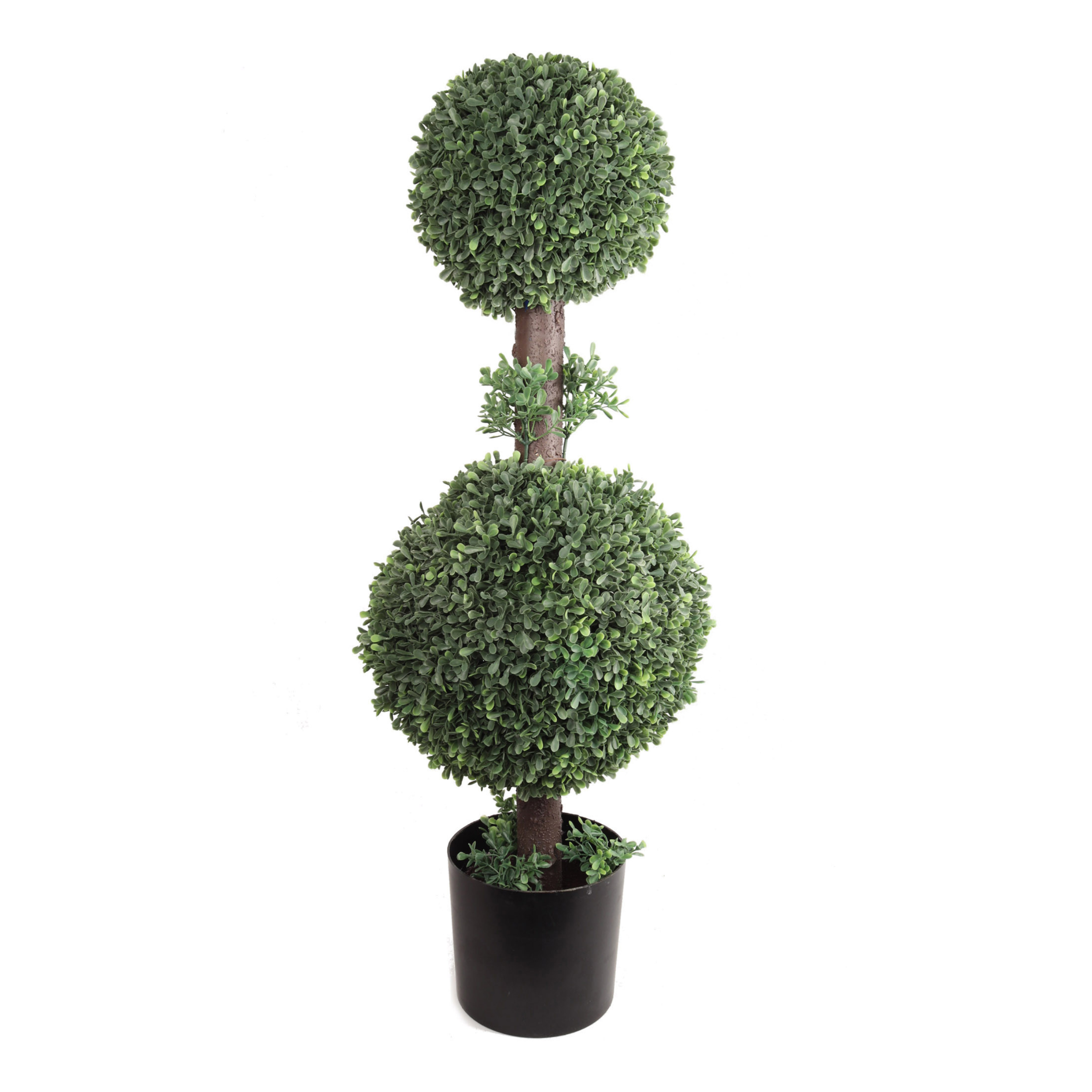 plant pots for topiary trees 33" Double Boxwood Ball Topiary Tree In Black Pot