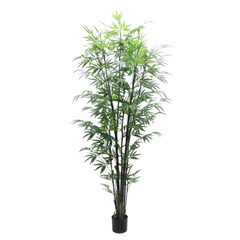 7ft Bamboo Tree in Black Pot w/ 1501 Silk Leaves