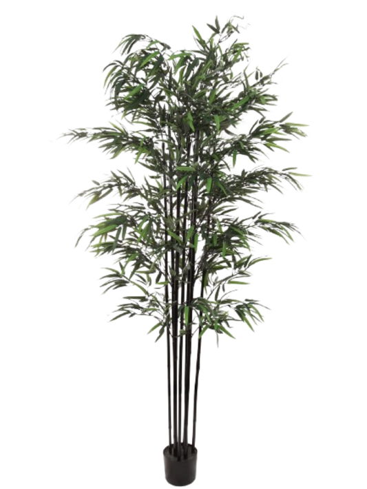 7FT Artificial Black Bamboo Tree with 1872 Leaves – Tall Realistic Faux Plant for Indoor Décor, Modern Decorative Tree for Home, Office, Living Room