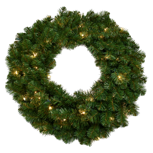 24" Northern Spruce Wreath with 200 Green Tips - 50 LED Lights