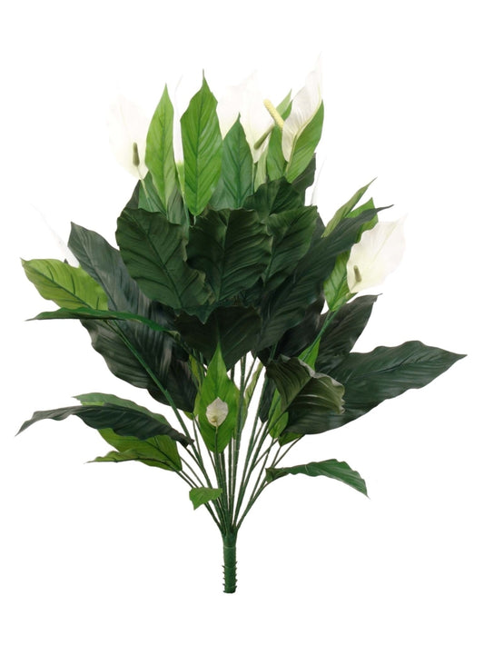 35" SPATHIPHYLLUM PLANT 44 LEAVES 8 FLOWERS 2 BUDS - Larksilk