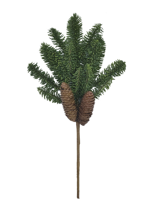 Artificial 18" Soft Pine Cone Bush – Rustic Greenery - Larksilk