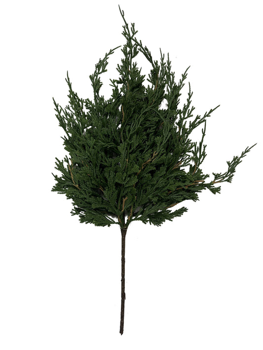Artificial 18" Soft Cedar Pick – Lifelike Greenery, - Larksilk