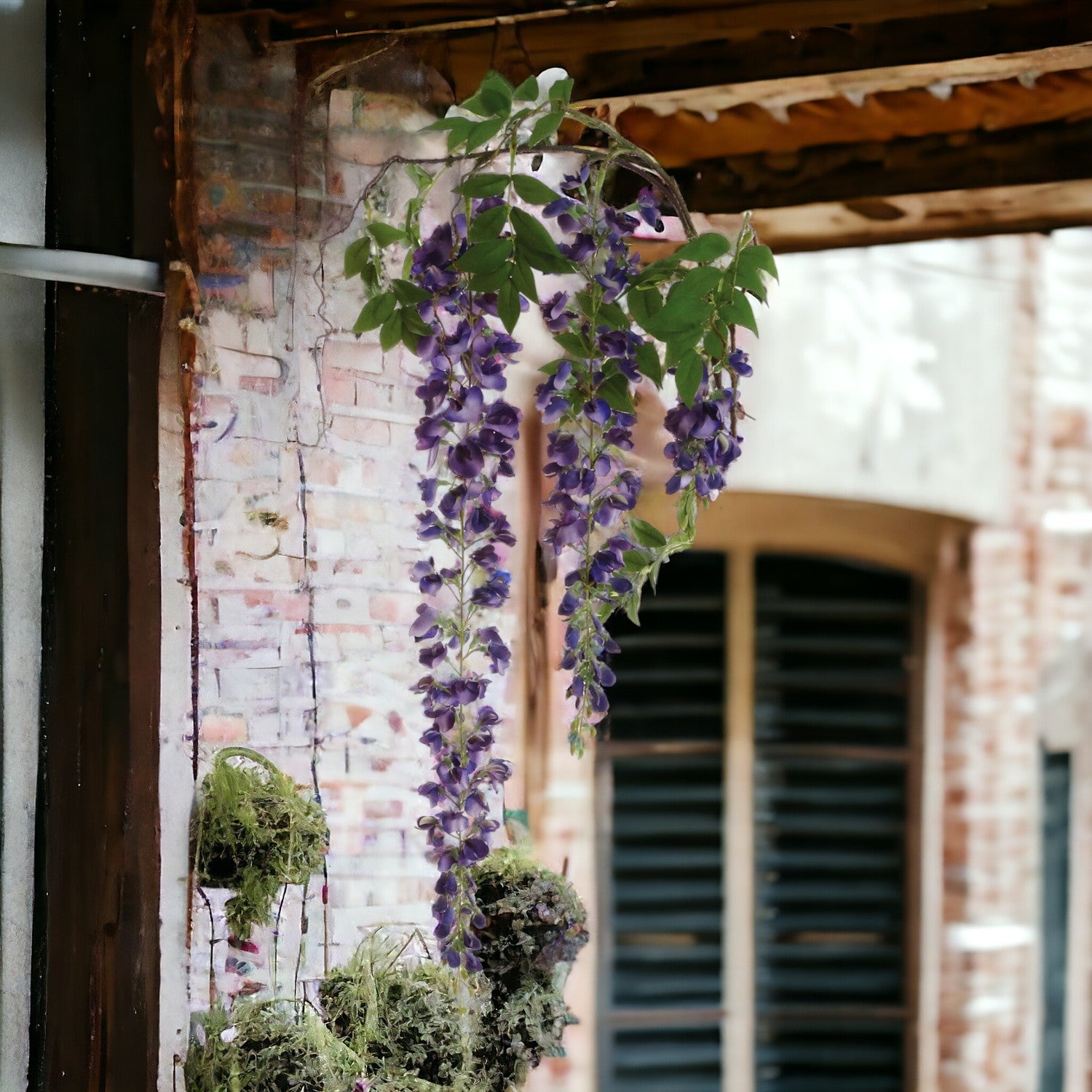 Hanging Wisteria Branch Spray - 70" - Larksilk