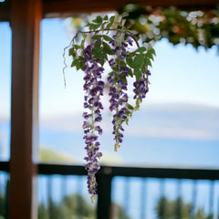 Hanging Wisteria Branch Spray - 70" - Larksilk