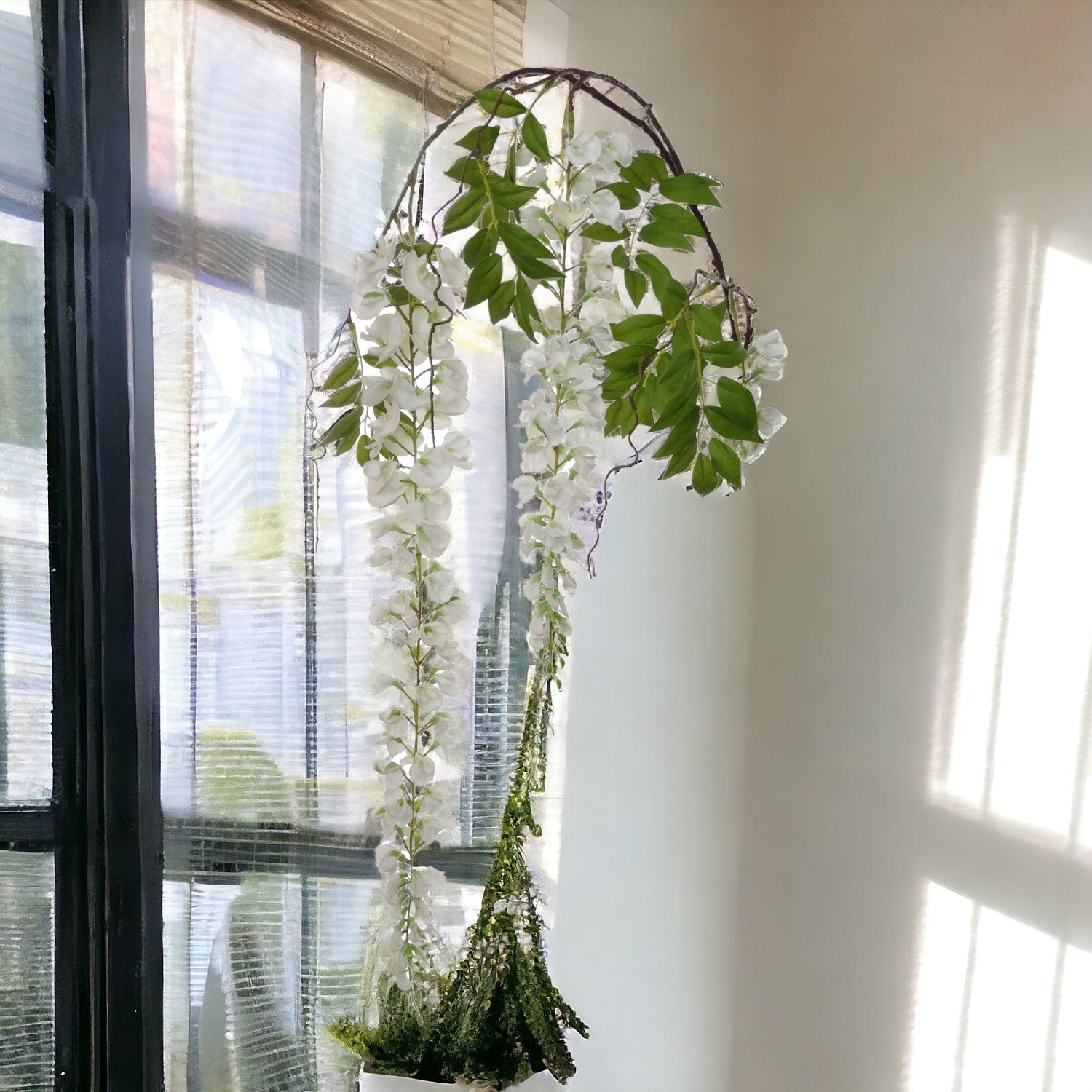 Hanging Wisteria Branch Spray - 70" - Larksilk