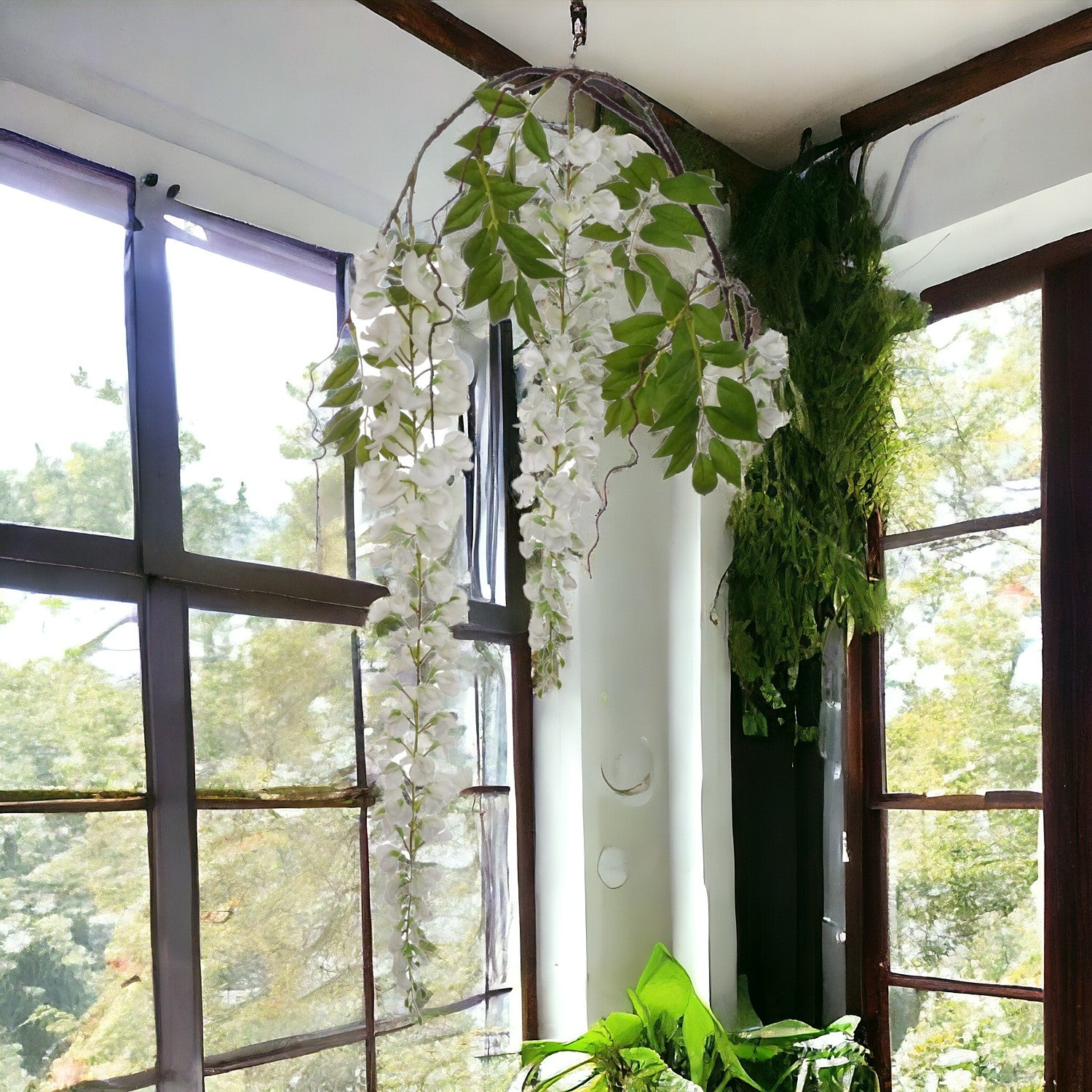Hanging Wisteria Branch Spray - 70" - Larksilk