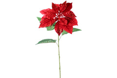33" White Poinsettia Stem - Larksilk