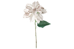 33" White Poinsettia – Artificial Holiday Décor Flower, Christmas Faux Plant for Home, Wreaths & Centerpieces, Set of 2 - Larksilk