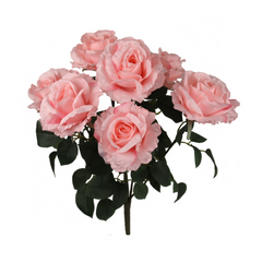 Rose Bush w/ 7 Silk Blooms - 20"
