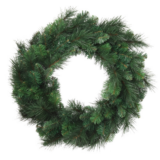 24" Deluxe Evergreen Wreath - 150 Green Tips