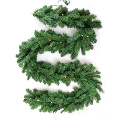 Northern Spruce Garland with 240 Green Tips - 50 LED Lights - 9'x12"