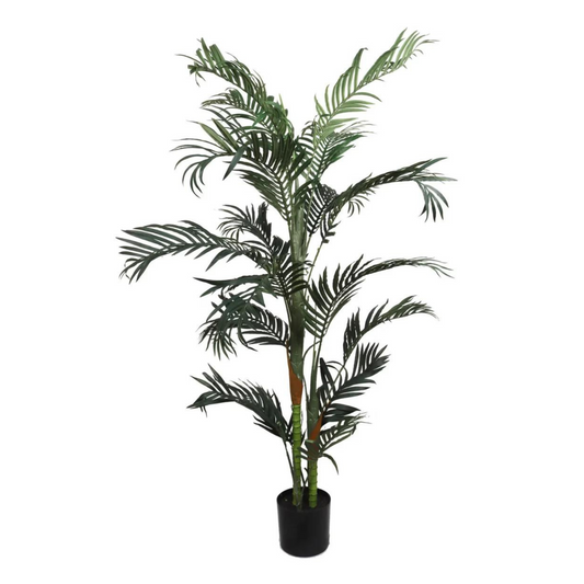 6ft Areca Palm Tree in Black Pot w/ Silk Leaves