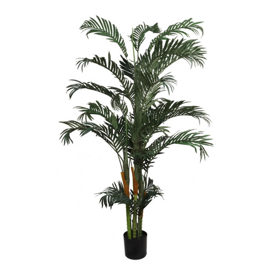 7ft Areca Palm Tree In Black Pot W/ Silk Leaves