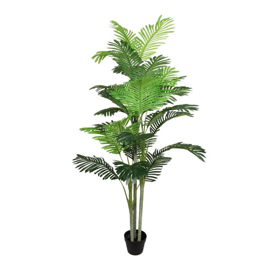 6.5ft Areca Palm Tree in Black Pot w/ 31 Silk Leaves