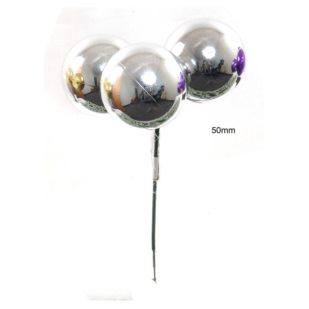 50mm Plastic Ball Pick - x3 Balls 2024 Christmas Collection - Larksilk