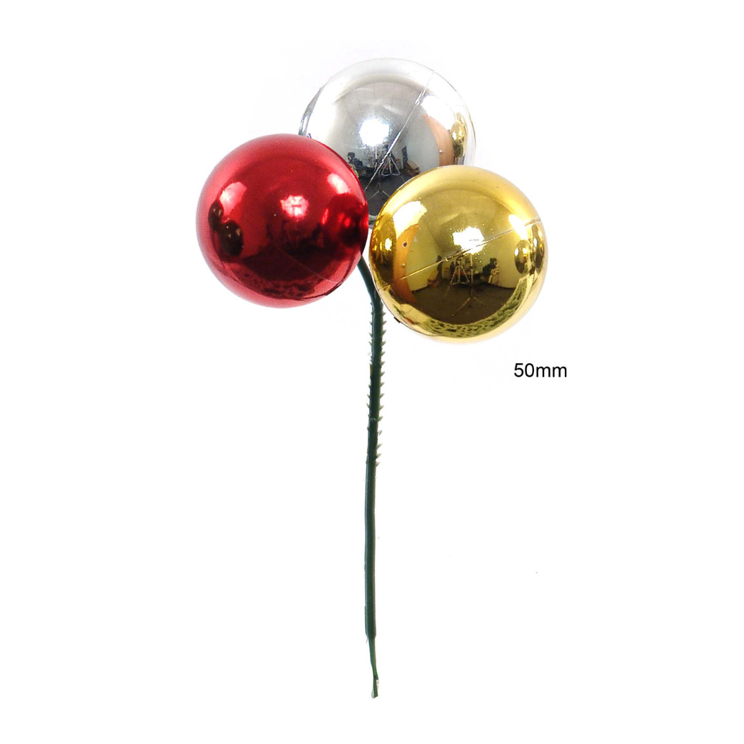 50mm Plastic Ball Pick - x3 Balls 2024 Christmas Collection - Larksilk