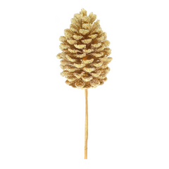 10" Glitter Pine Cone Pick