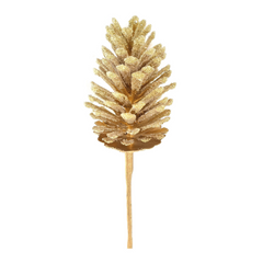 13" Glitter Pine Cone Pick